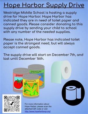 Hope Harbor Supply Drive