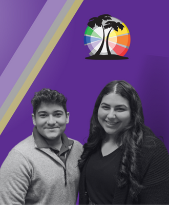  GISH Academies logo with black and white headshots of students, Alejandro & MacKenzie.