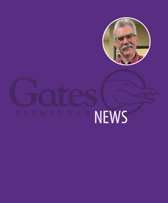  Gates Elementary news logo with Steve Helgeland headshot