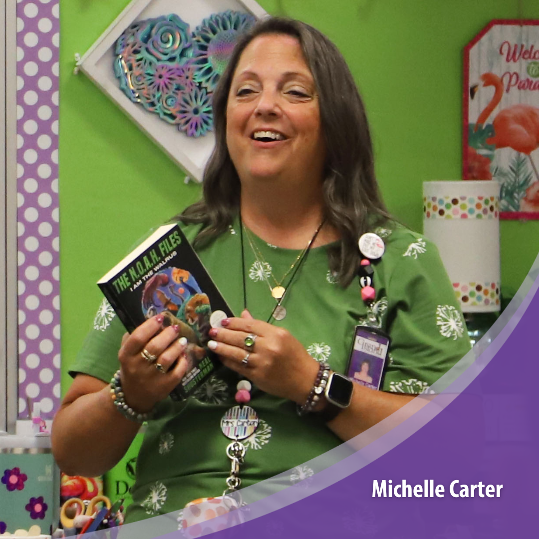 Michelle Carter smiling in her classroom.