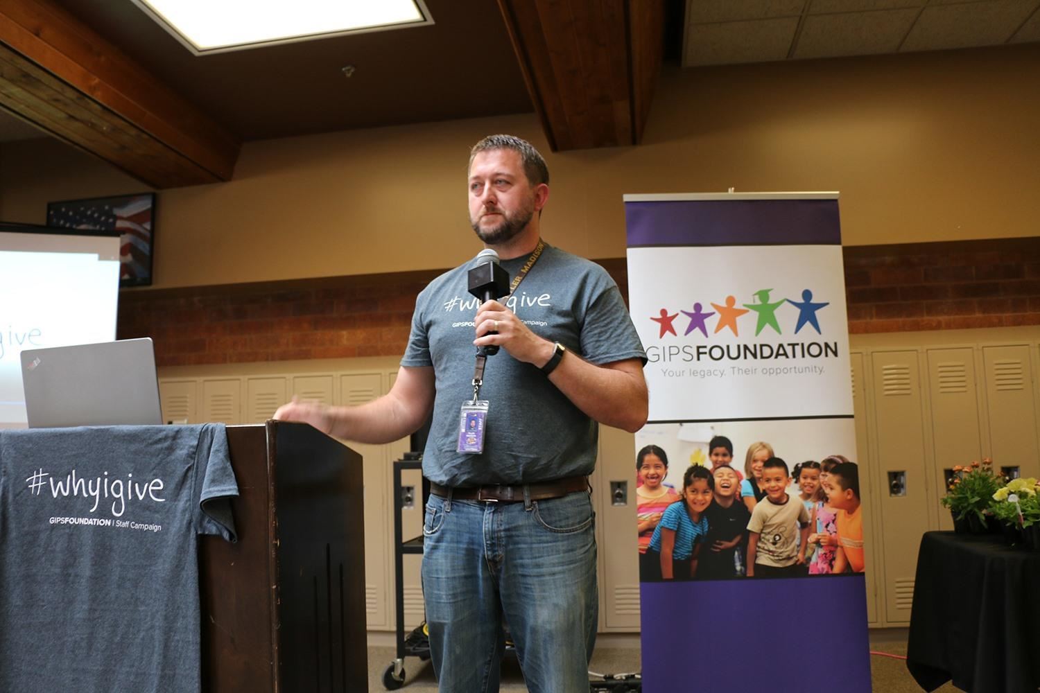 Mr. Madison presenting at a GIPS Foundation event in 2019.